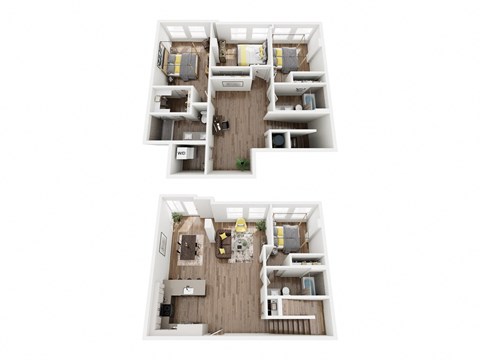 Floor plan for 4 beds, 3 baths, 2093 sqft